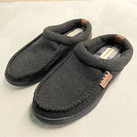 Dearfoams Men's Wool Slippers Clog Shoe L 11-12 Slip On Memory Foam Black - Picture 11 of 11